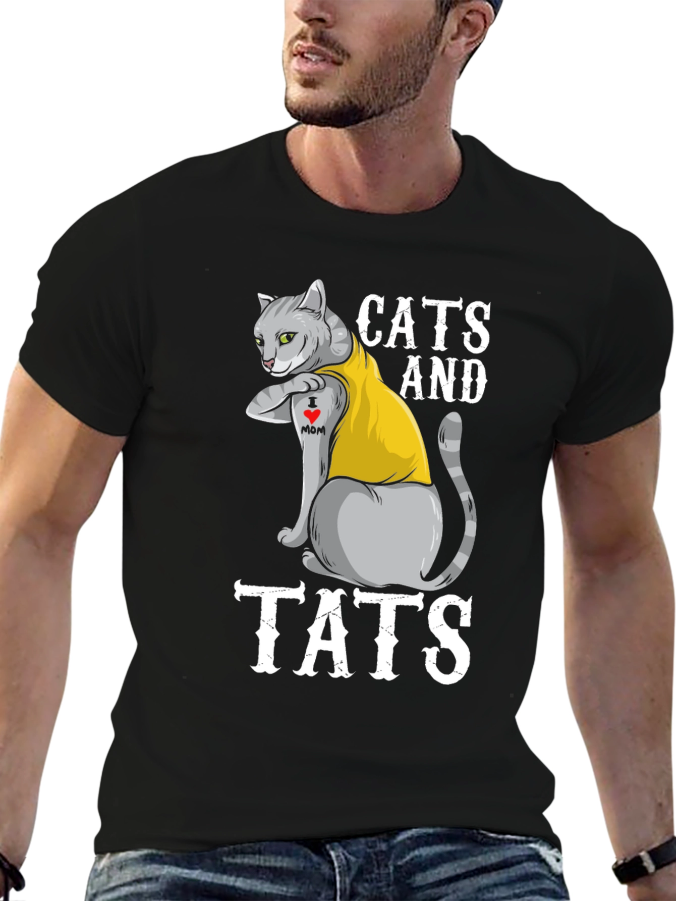 Cats and Tats Graphic T-Shirt - Novelty Tee