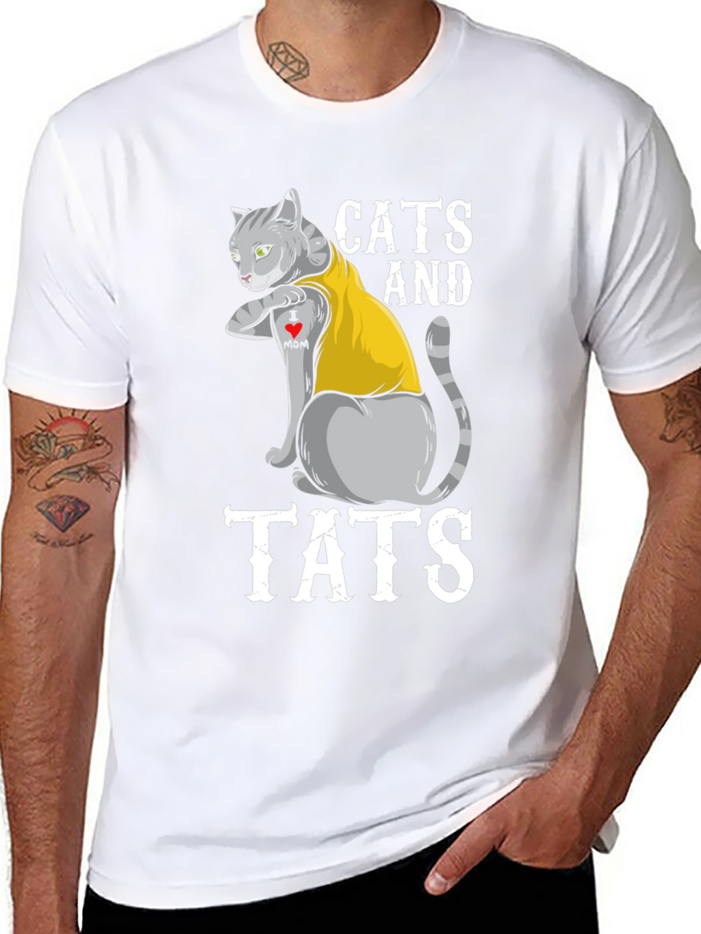 Cats and Tats Graphic T-Shirt - Novelty Tee