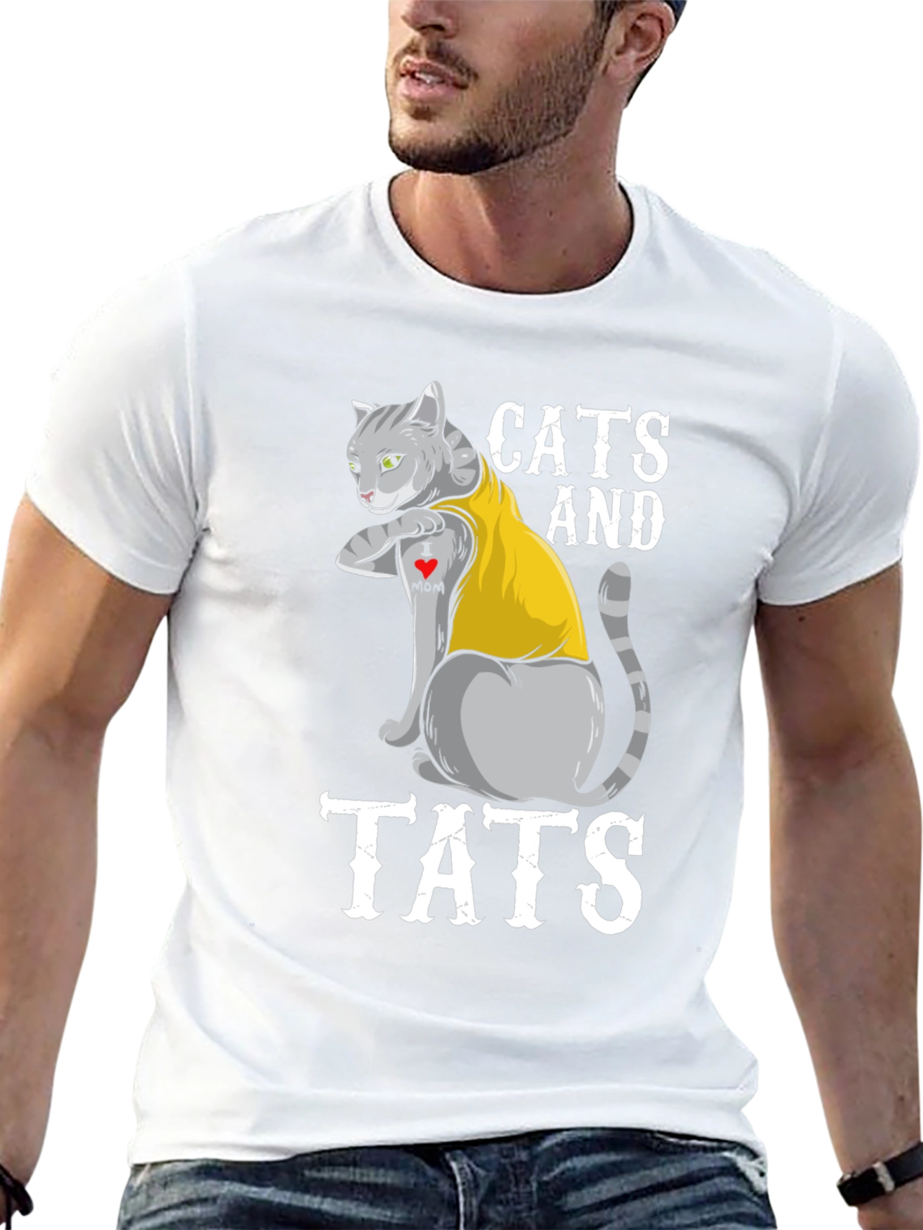 Cats and Tats Graphic T-Shirt - Novelty Tee