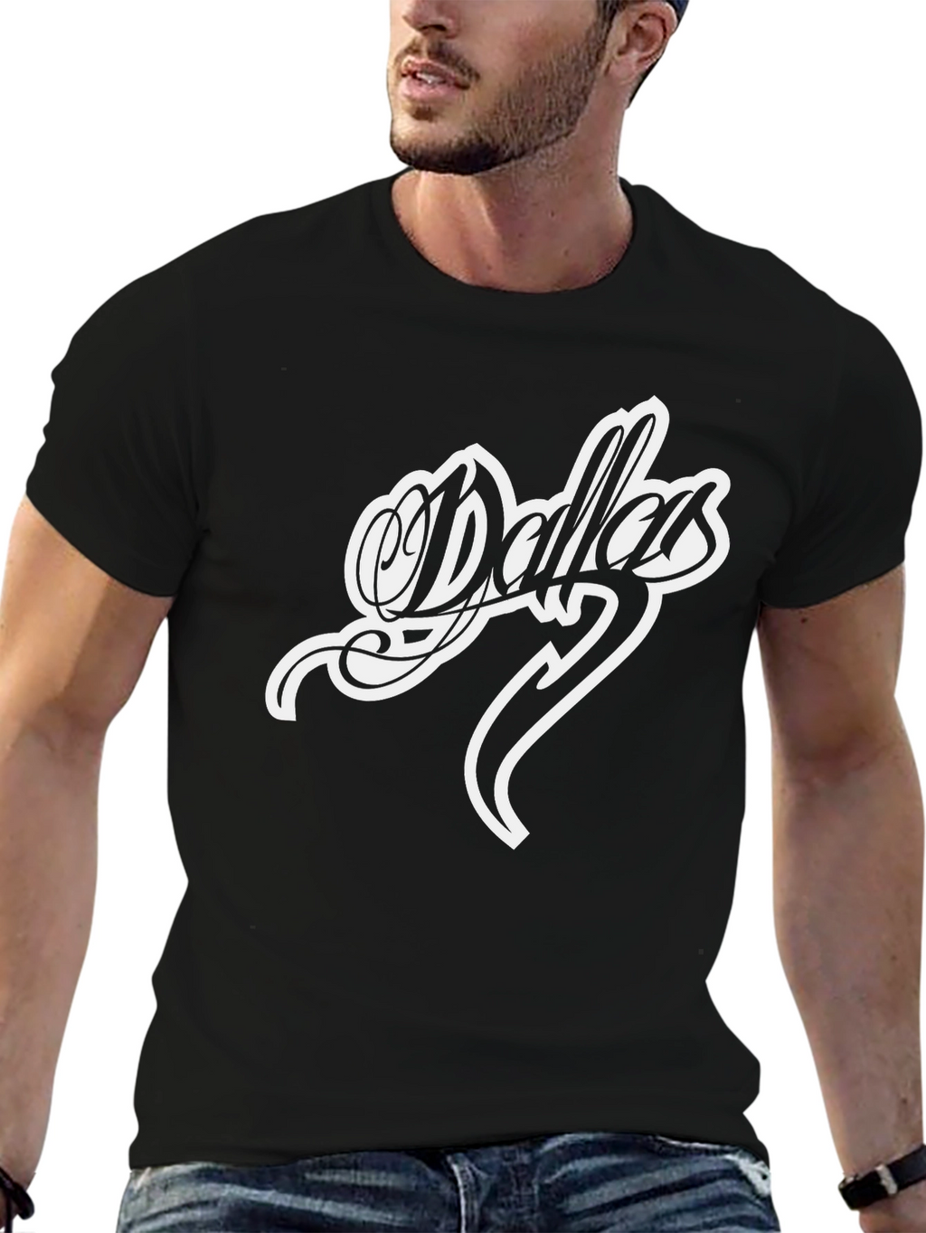 Dallas Graphic T-Shirt - Black Cotton Tee
