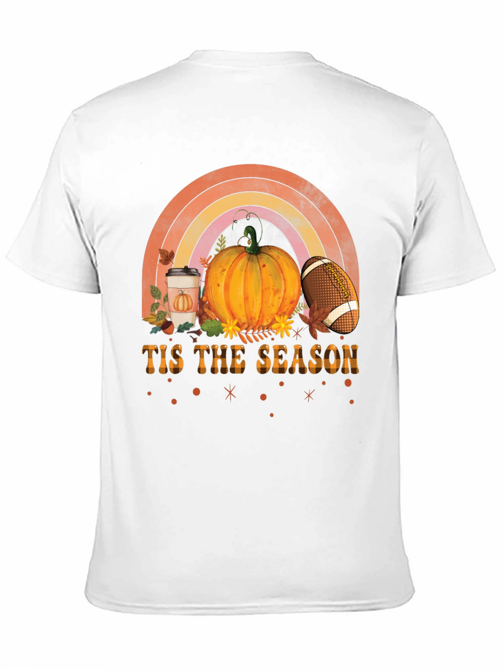Fall Season T-Shirt with Pumpkin and Football Design