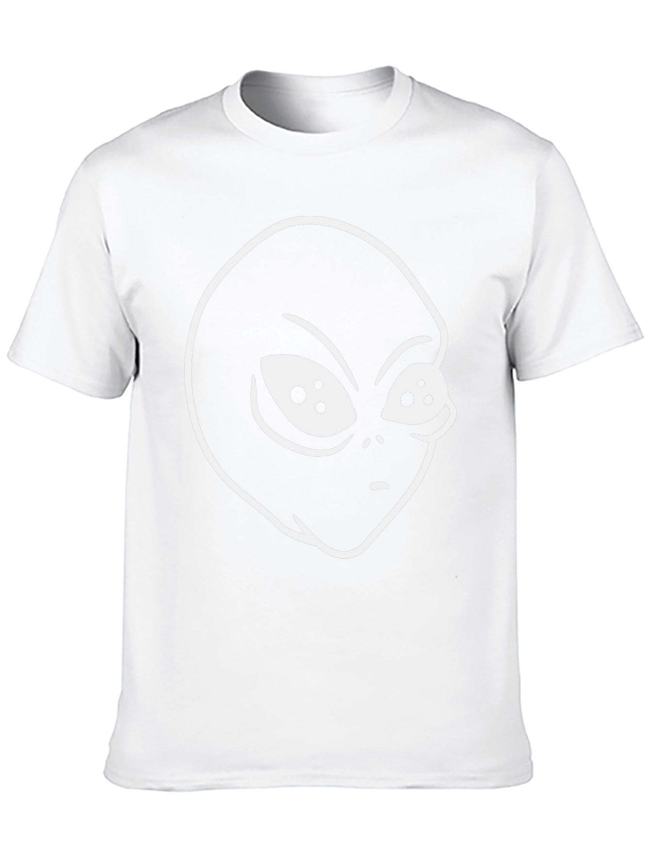 Alien Head Graphic Tee - Black Cotton T-Shirt