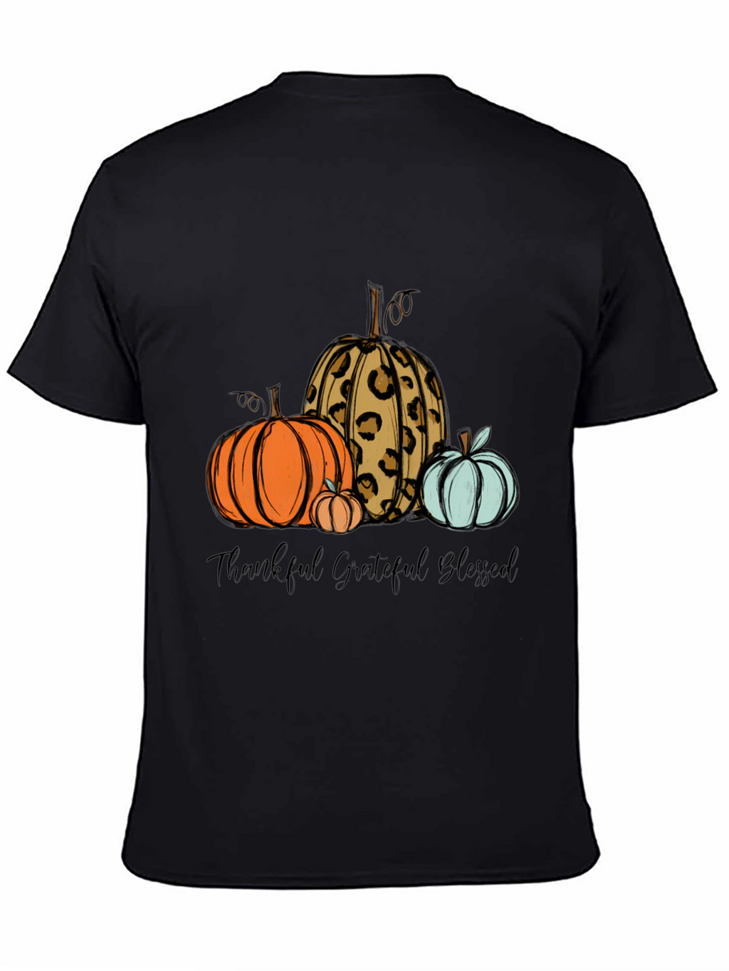 Thankful Grateful Blessed Pumpkin T-Shirt
