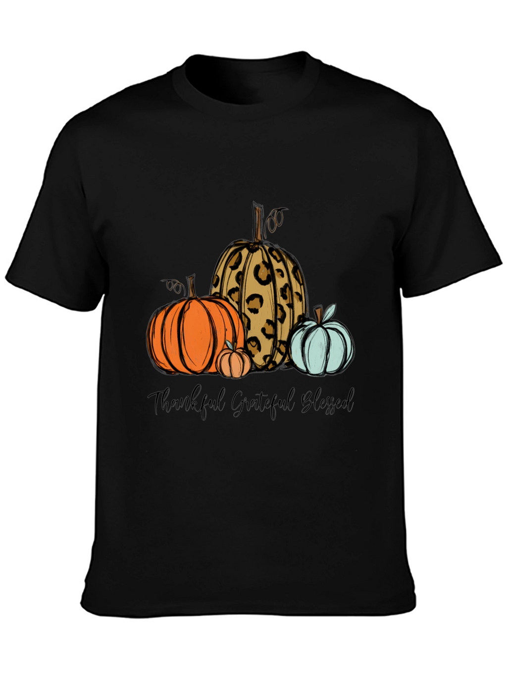 Thankful Grateful Blessed Pumpkin T-Shirt