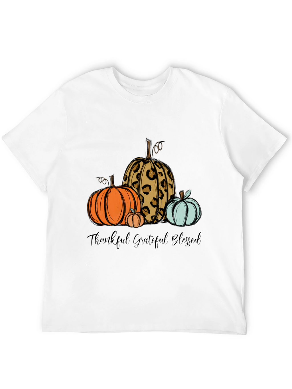 Thankful Grateful Blessed Pumpkin T-Shirt