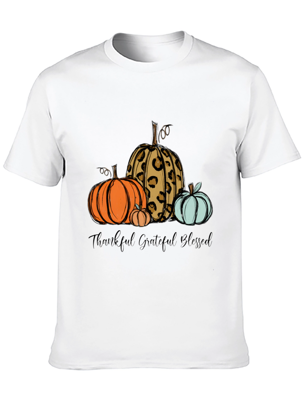 Thankful Grateful Blessed Pumpkin T-Shirt