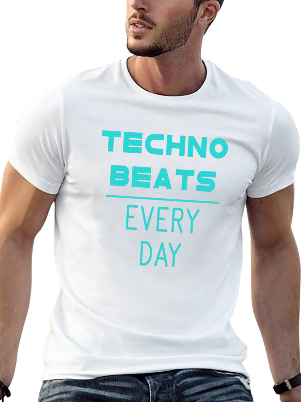 Techno Beats Every Day T-Shirt - Black