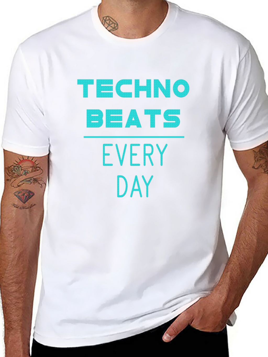 Techno Beats Every Day T-Shirt - Black