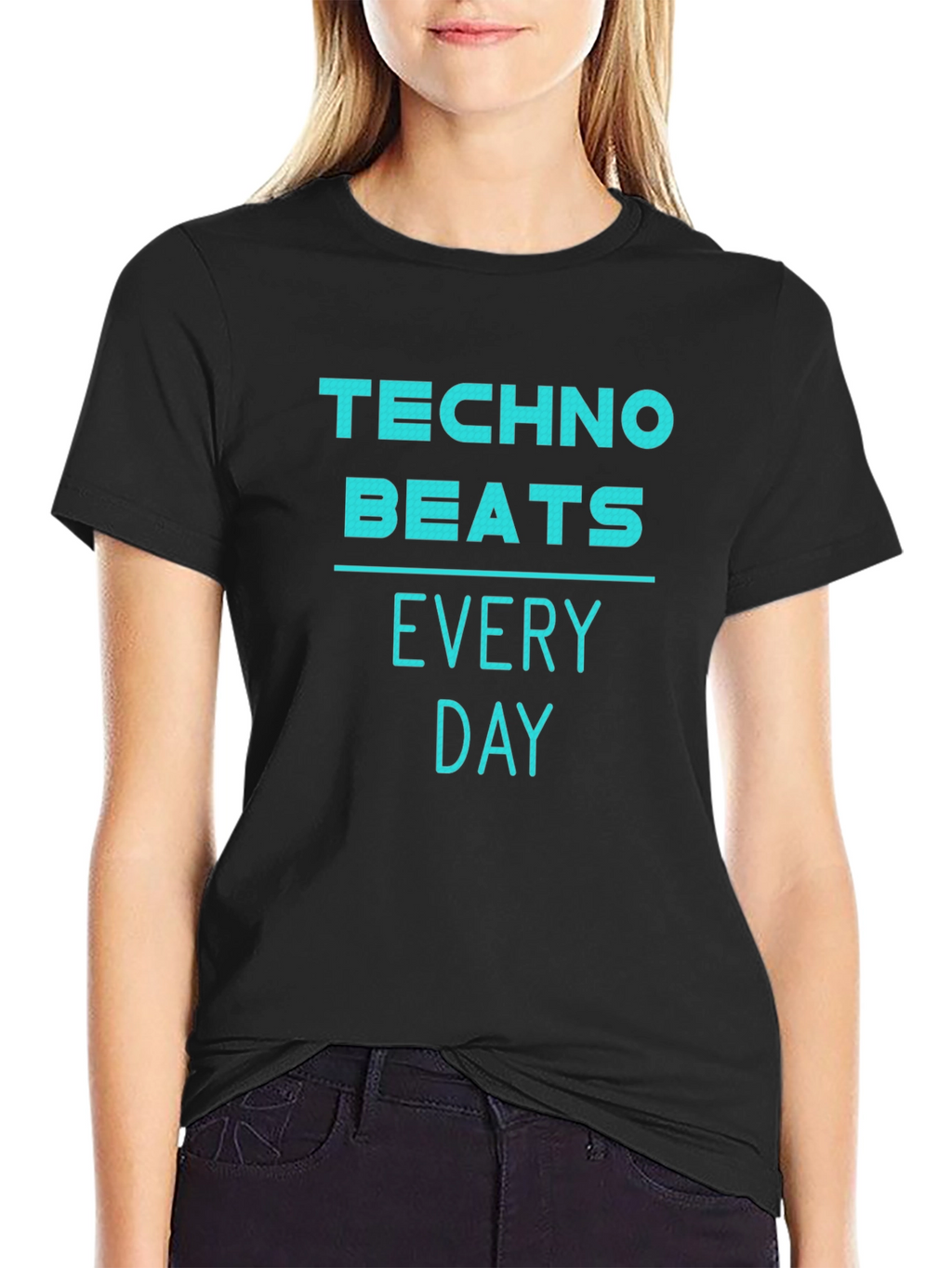 Techno Beats Every Day T-Shirt - Black