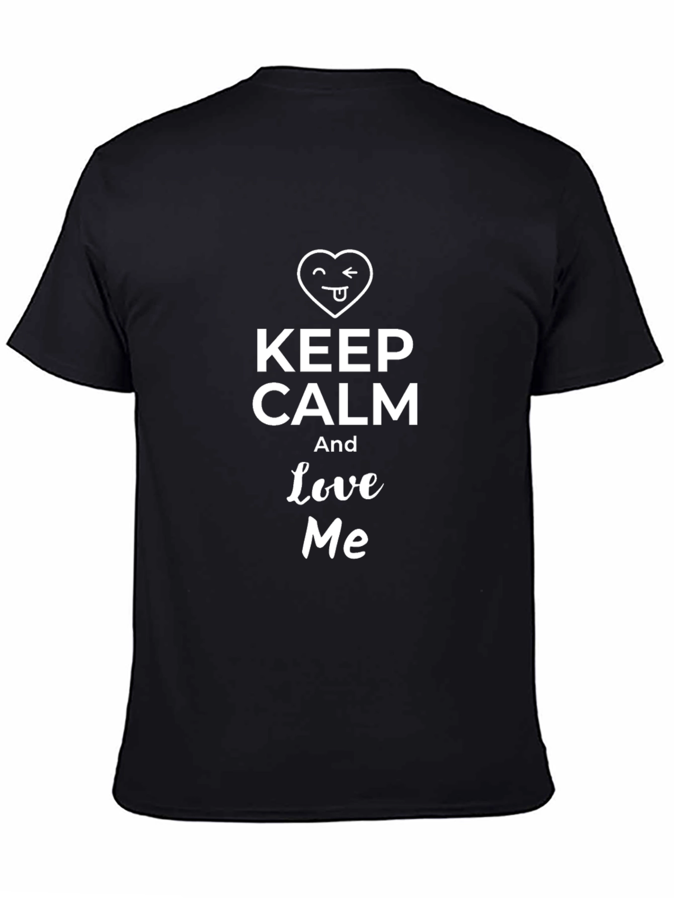 Keep Calm and Love Me Graphic Tee - Black