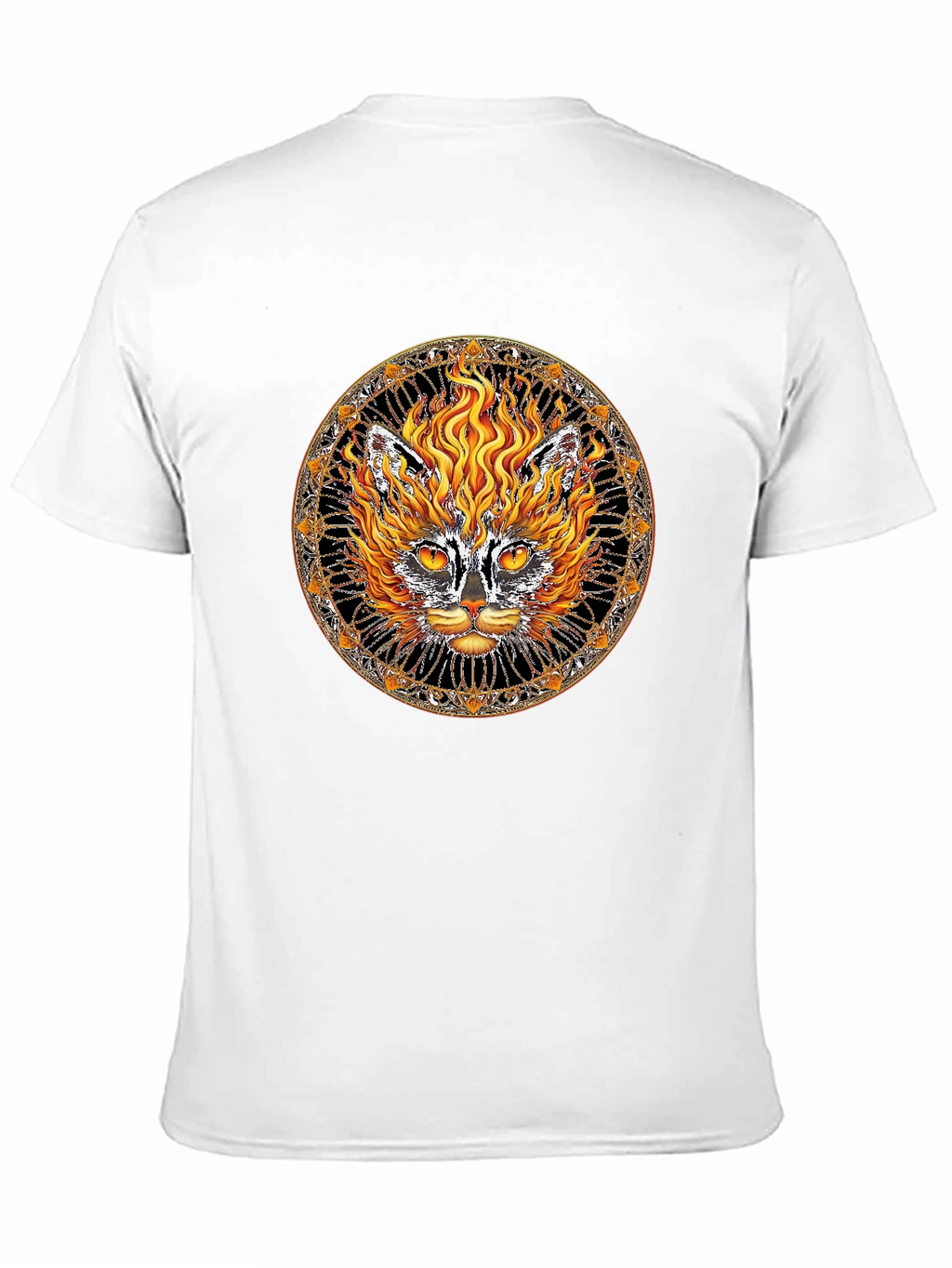 Fiery Cat Graphic Tee - Unique Design