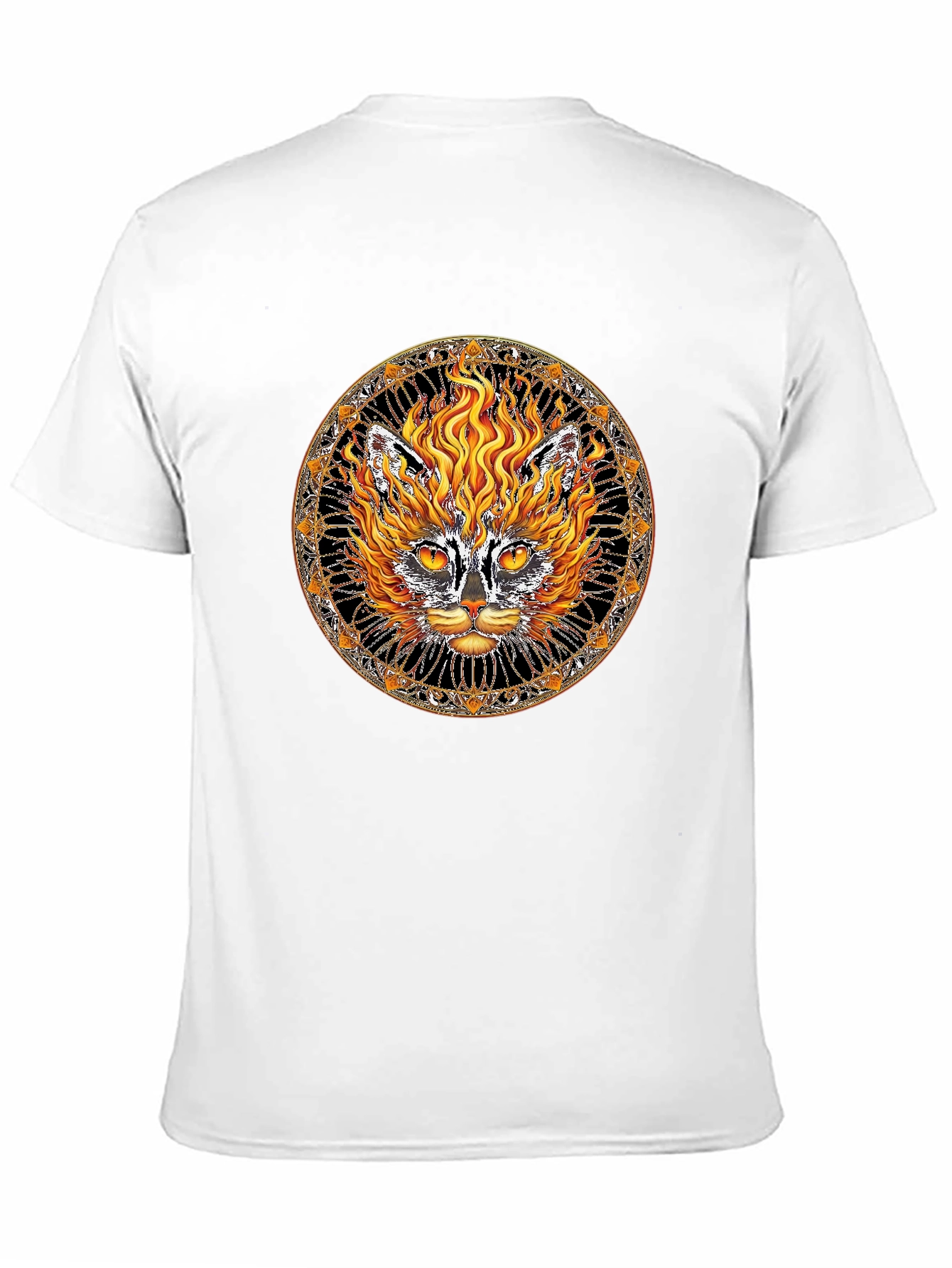 Fiery Cat Graphic Tee - Unique Design