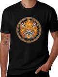 Fiery Cat Graphic Tee - Unique Design