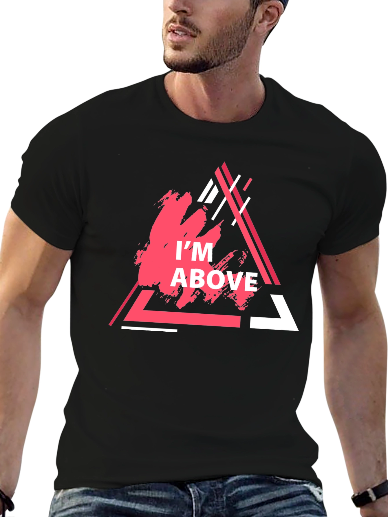 Im Above Graphic Tee - Trendy Triangle Design