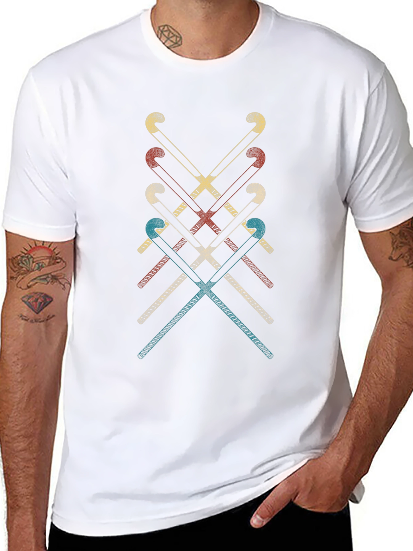 Retro Hockey Sticks Graphic Tee