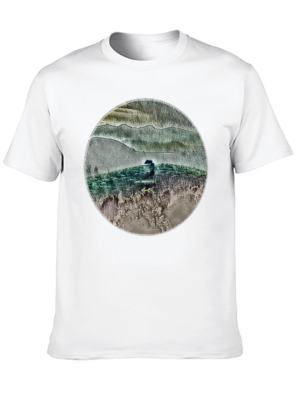 Nature Landscape Graphic Tee - Black
