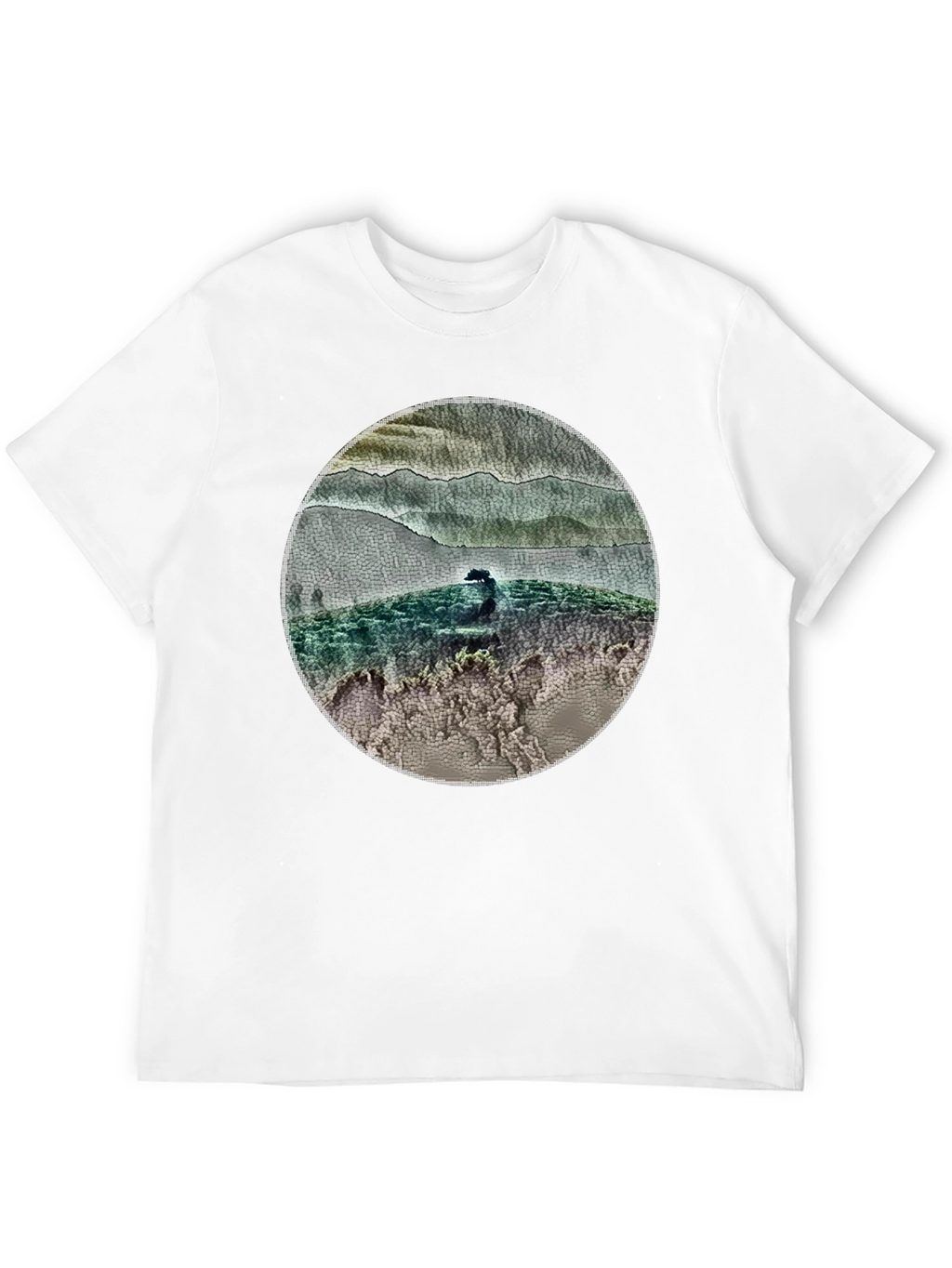Nature Landscape Graphic Tee - Black