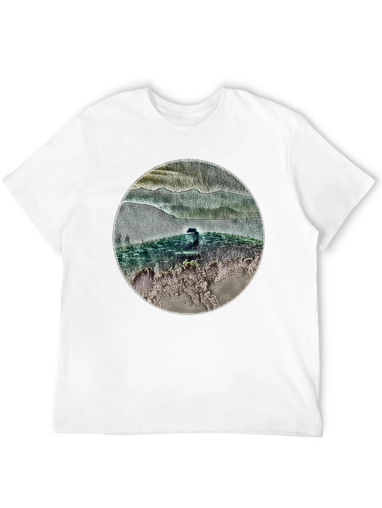 Nature Landscape Graphic Tee - Black