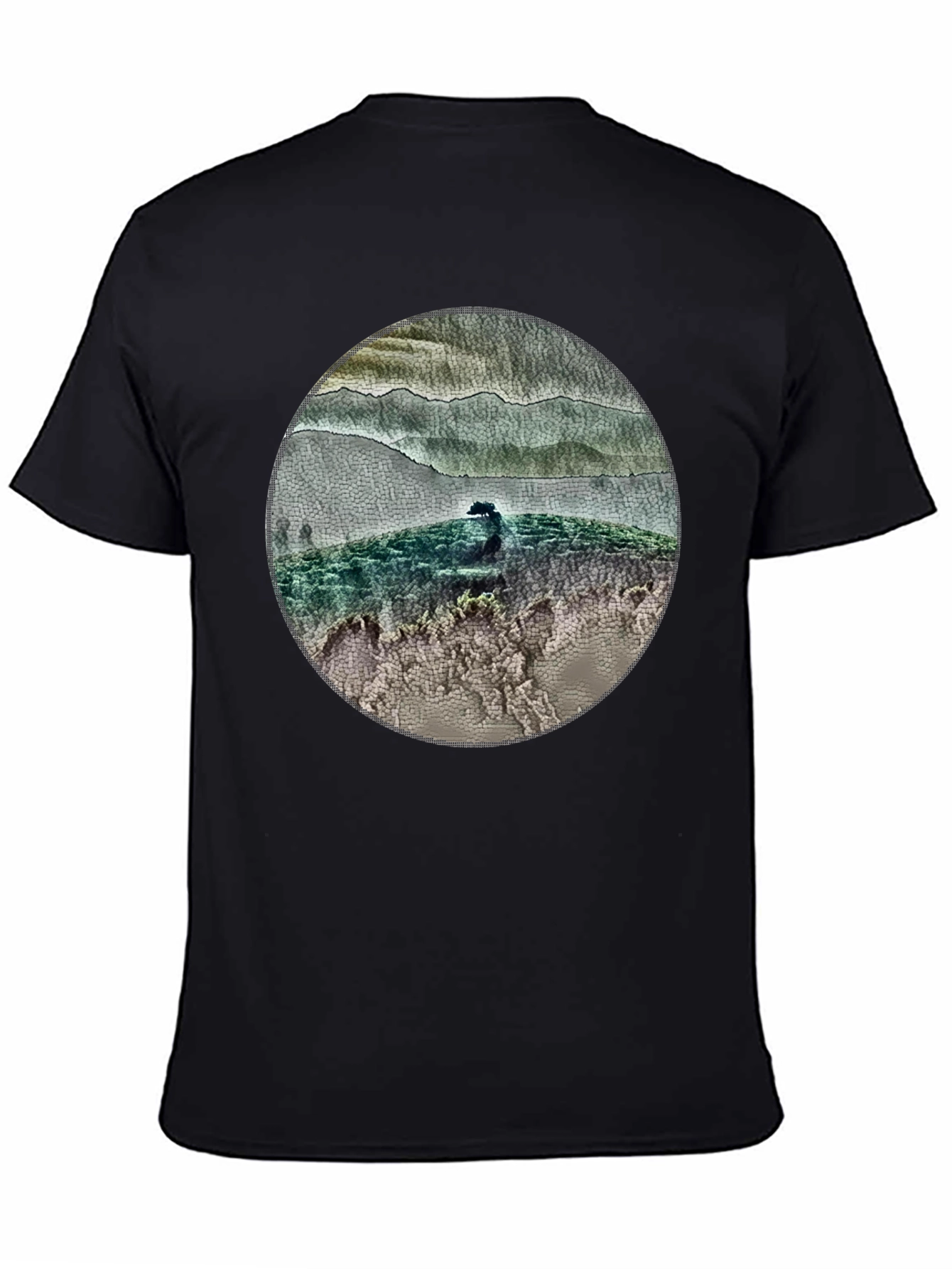 Nature Landscape Graphic Tee - Black