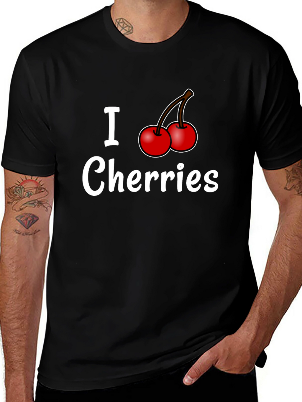 I Cherries Black T-Shirt