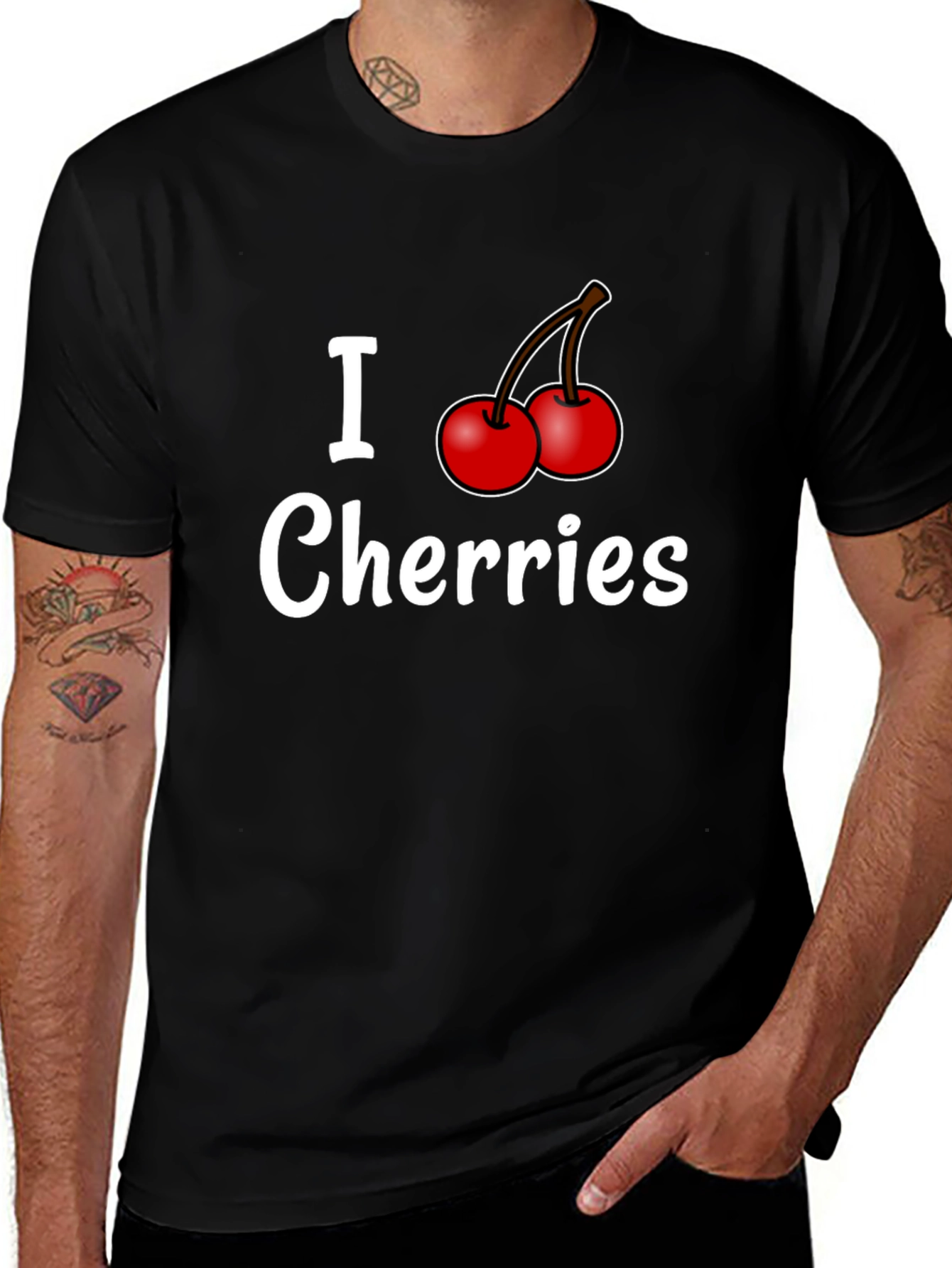 I Cherries Black T-Shirt