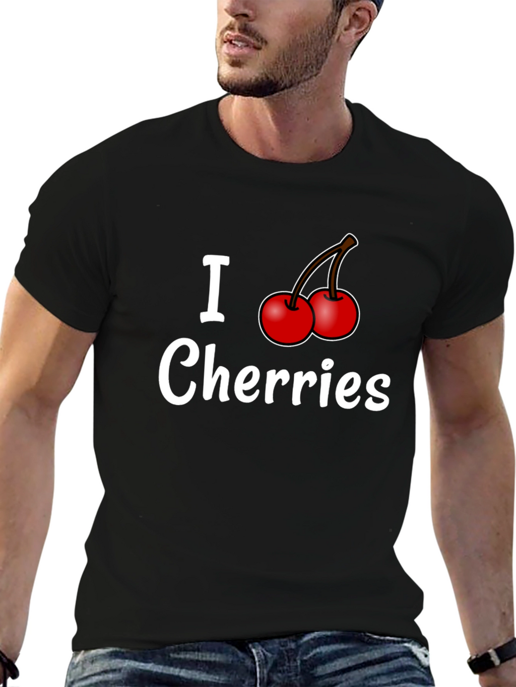 I Cherries Black T-Shirt