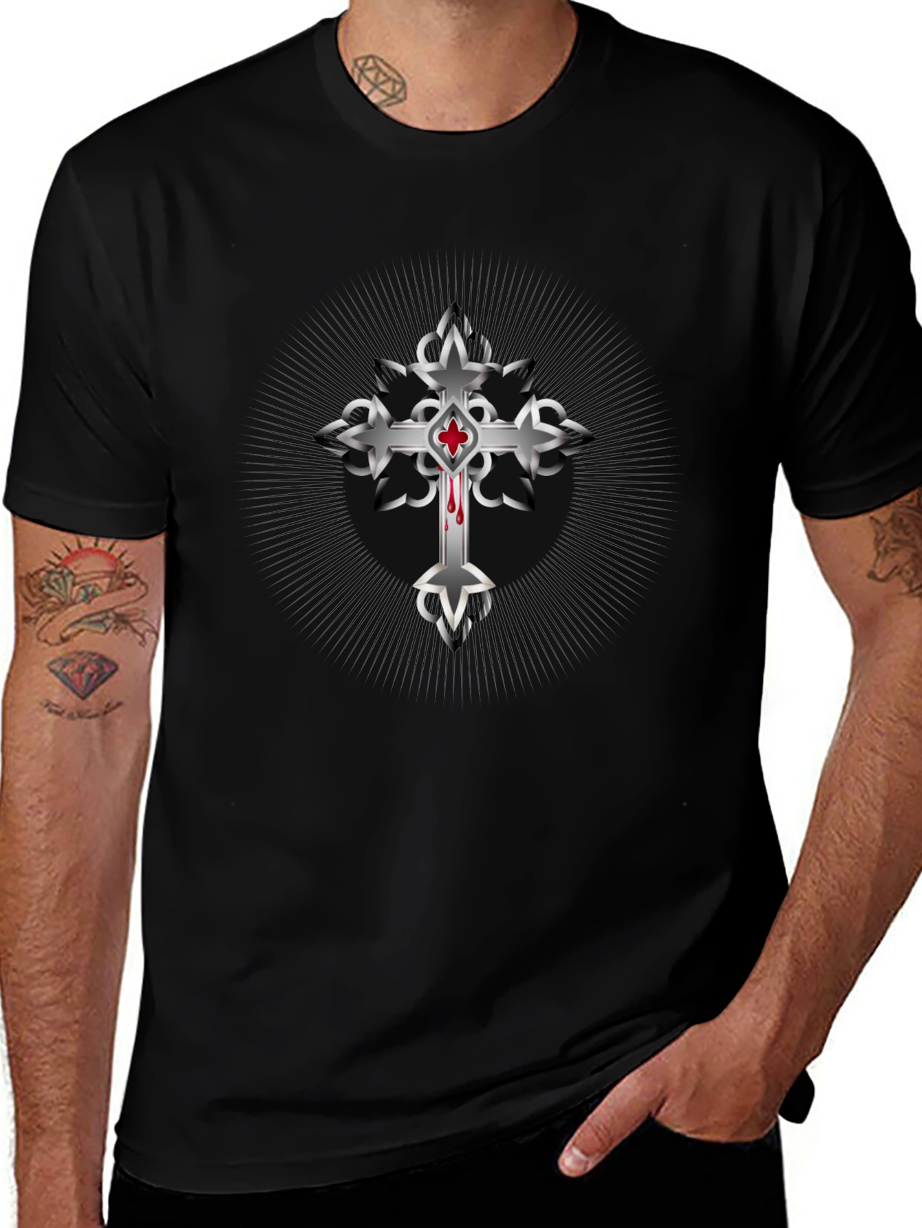 Cross Graphic Black T-Shirt