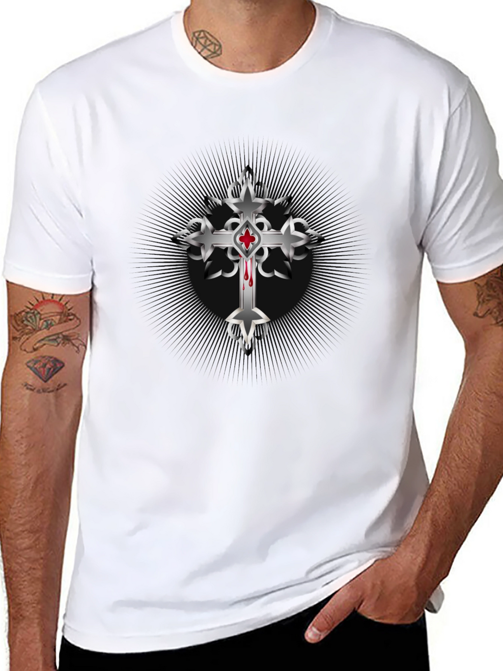 Cross Graphic Black T-Shirt