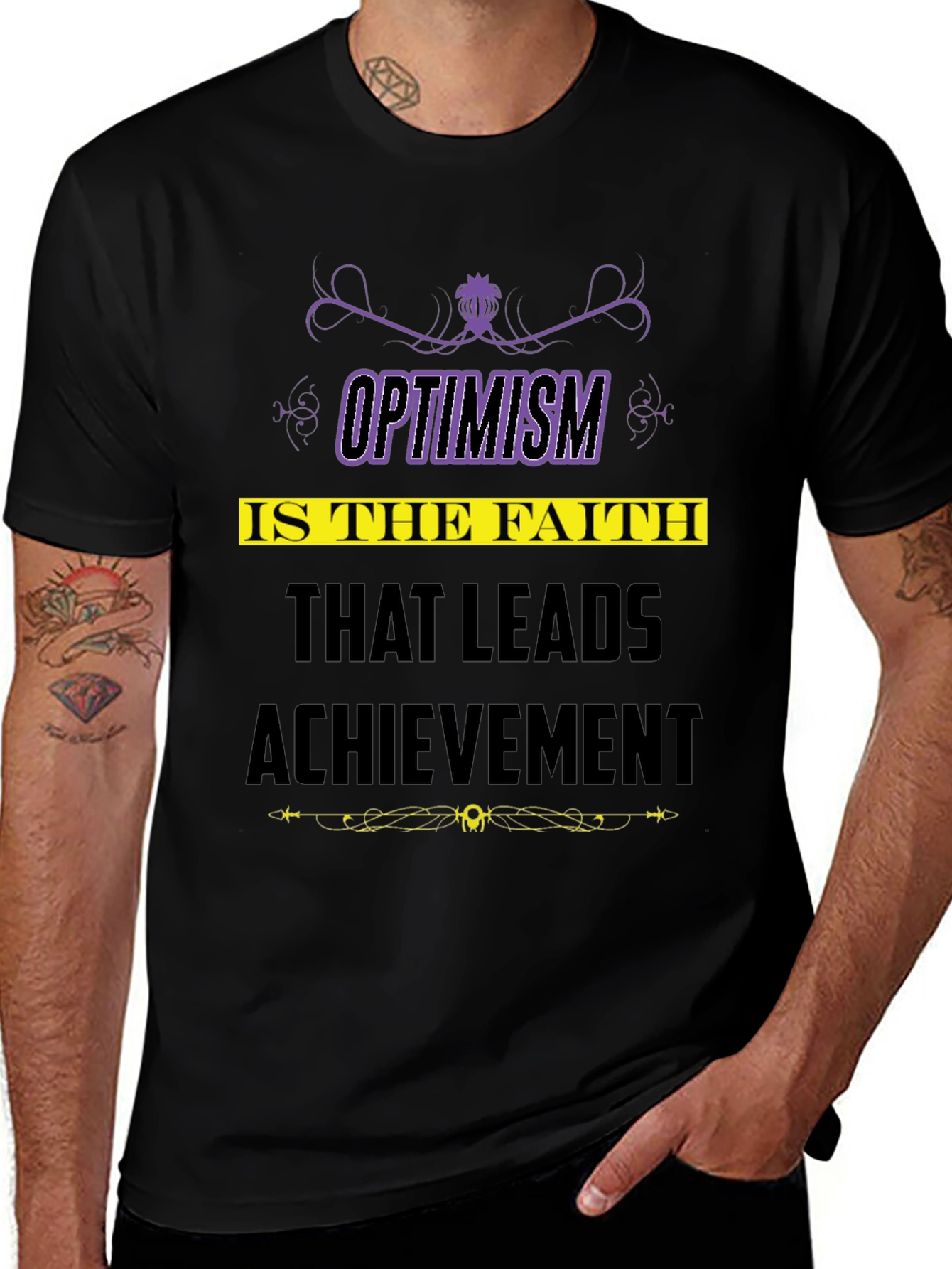 Optimism Quote T-Shirt - Faith Leads to Achievement