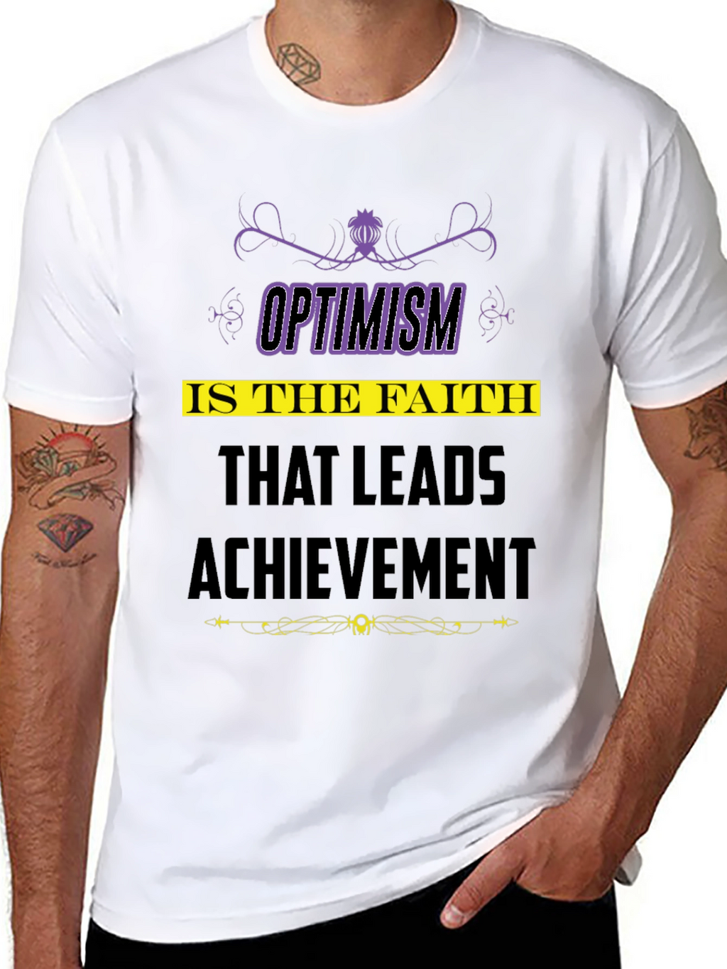 Optimism Quote T-Shirt - Faith Leads to Achievement