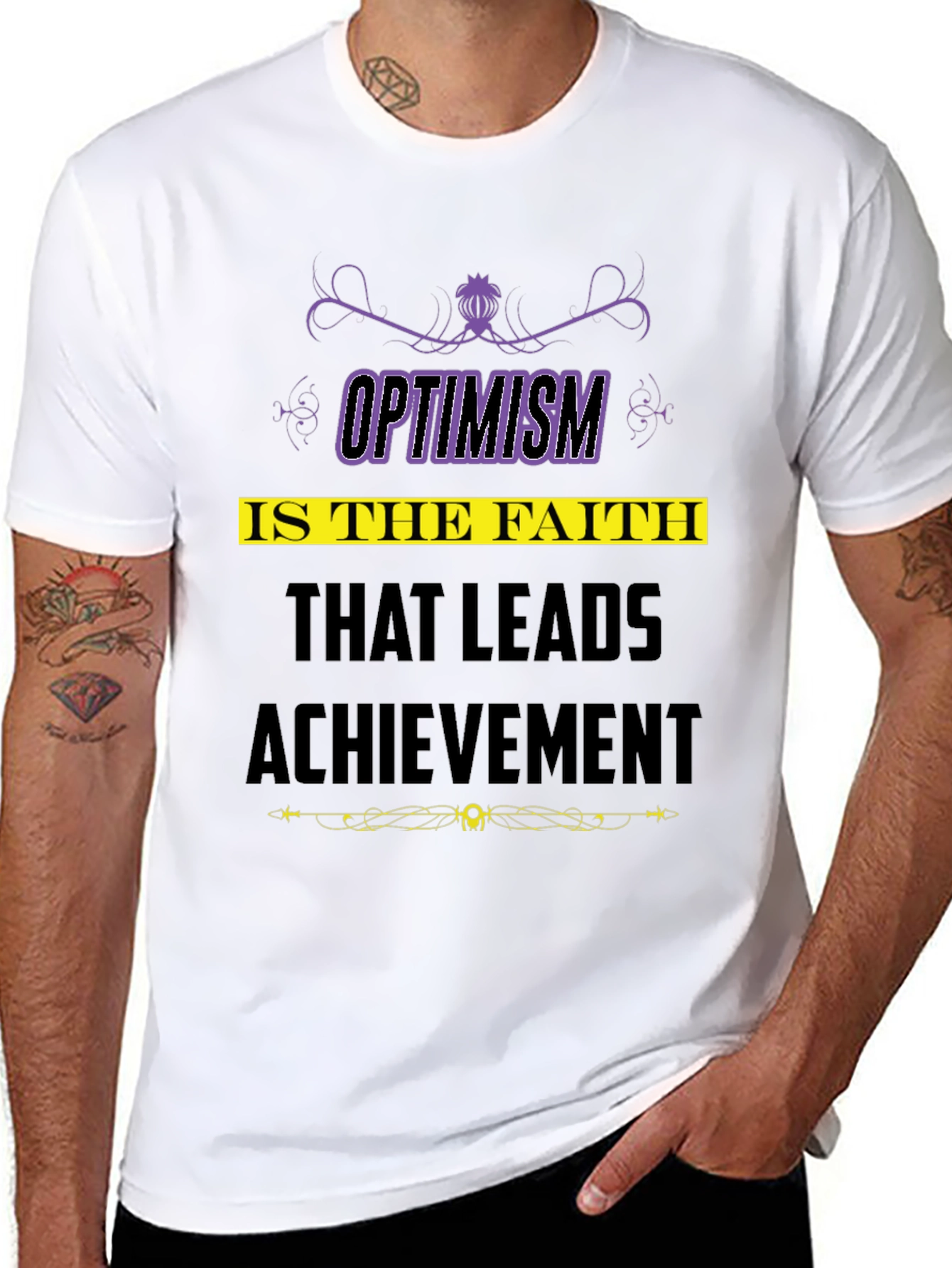 Optimism Quote T-Shirt - Faith Leads to Achievement