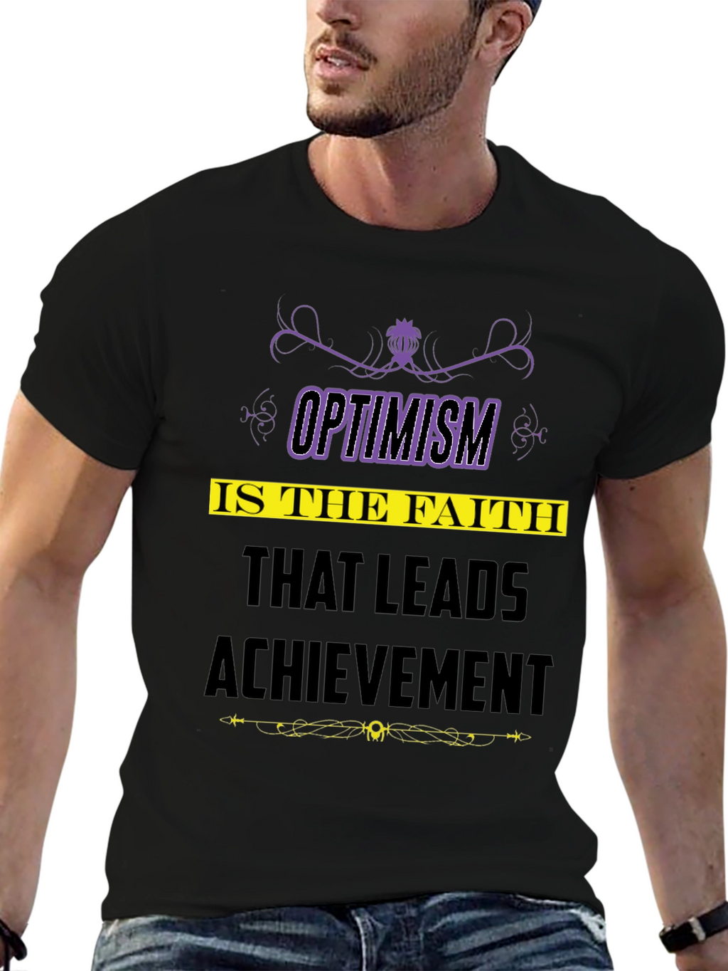 Optimism Quote T-Shirt - Faith Leads to Achievement