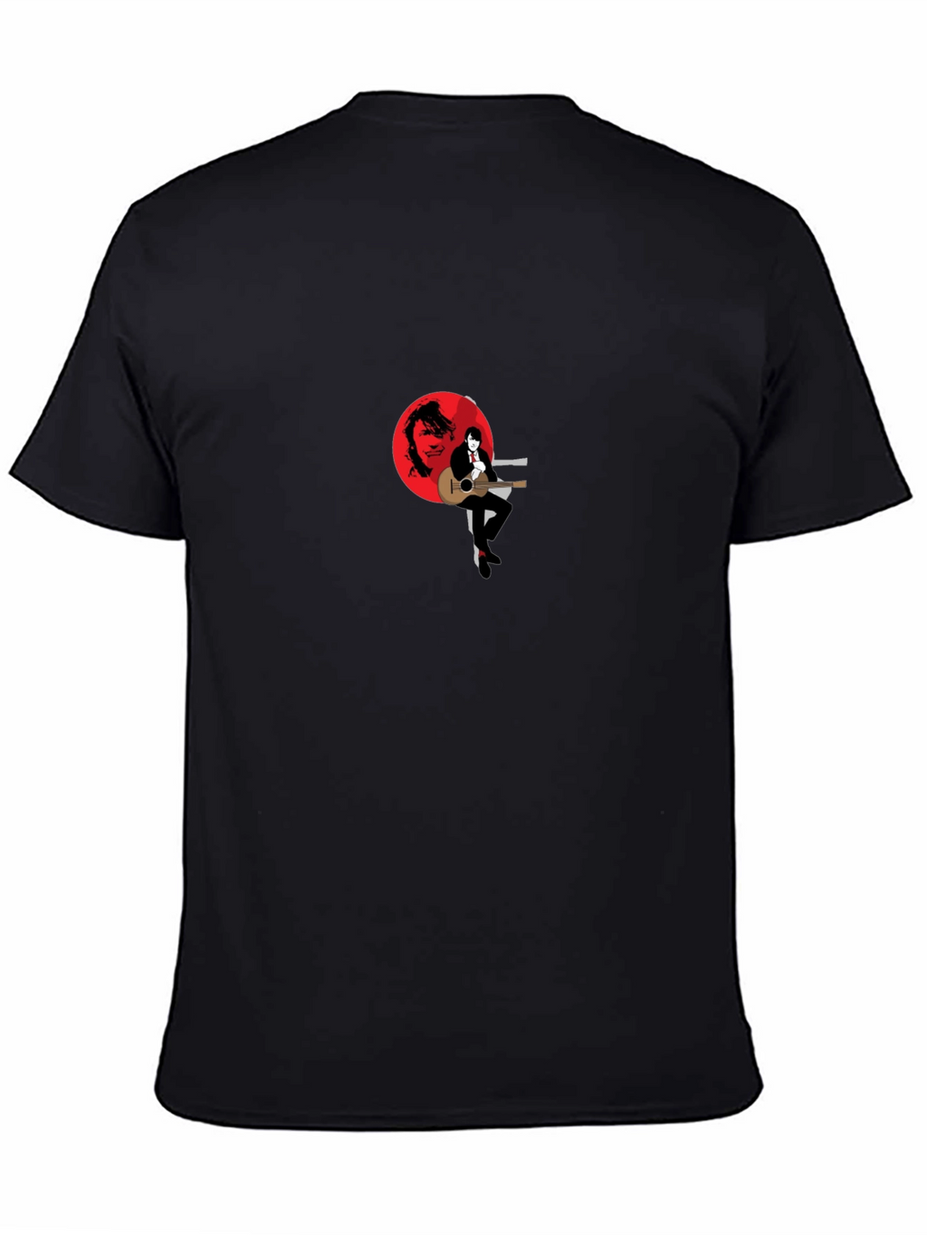 Stylish Black Graphic T-Shirt - Musician Design