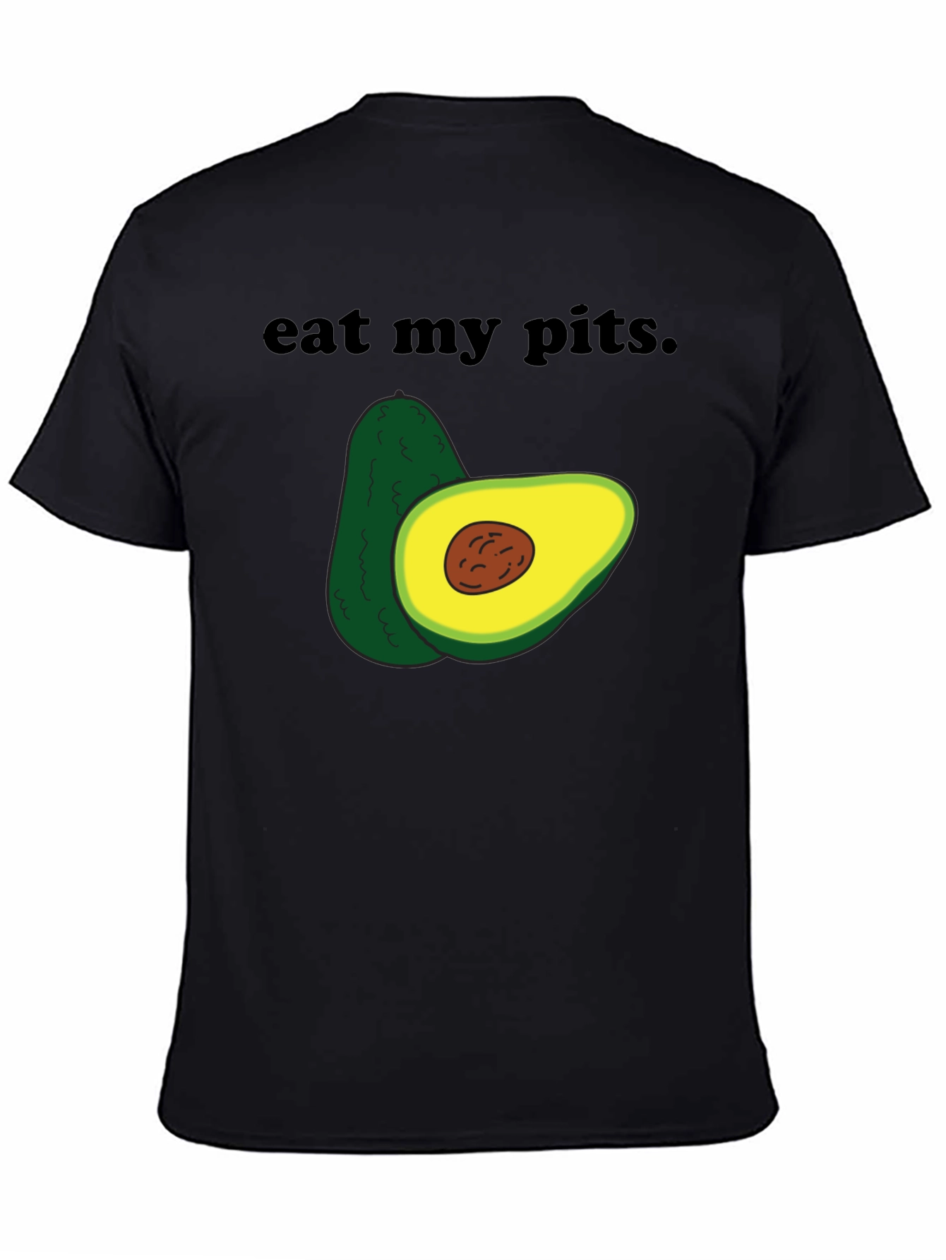 Eat My Pits Avocado Humor Graphic Tee - Black