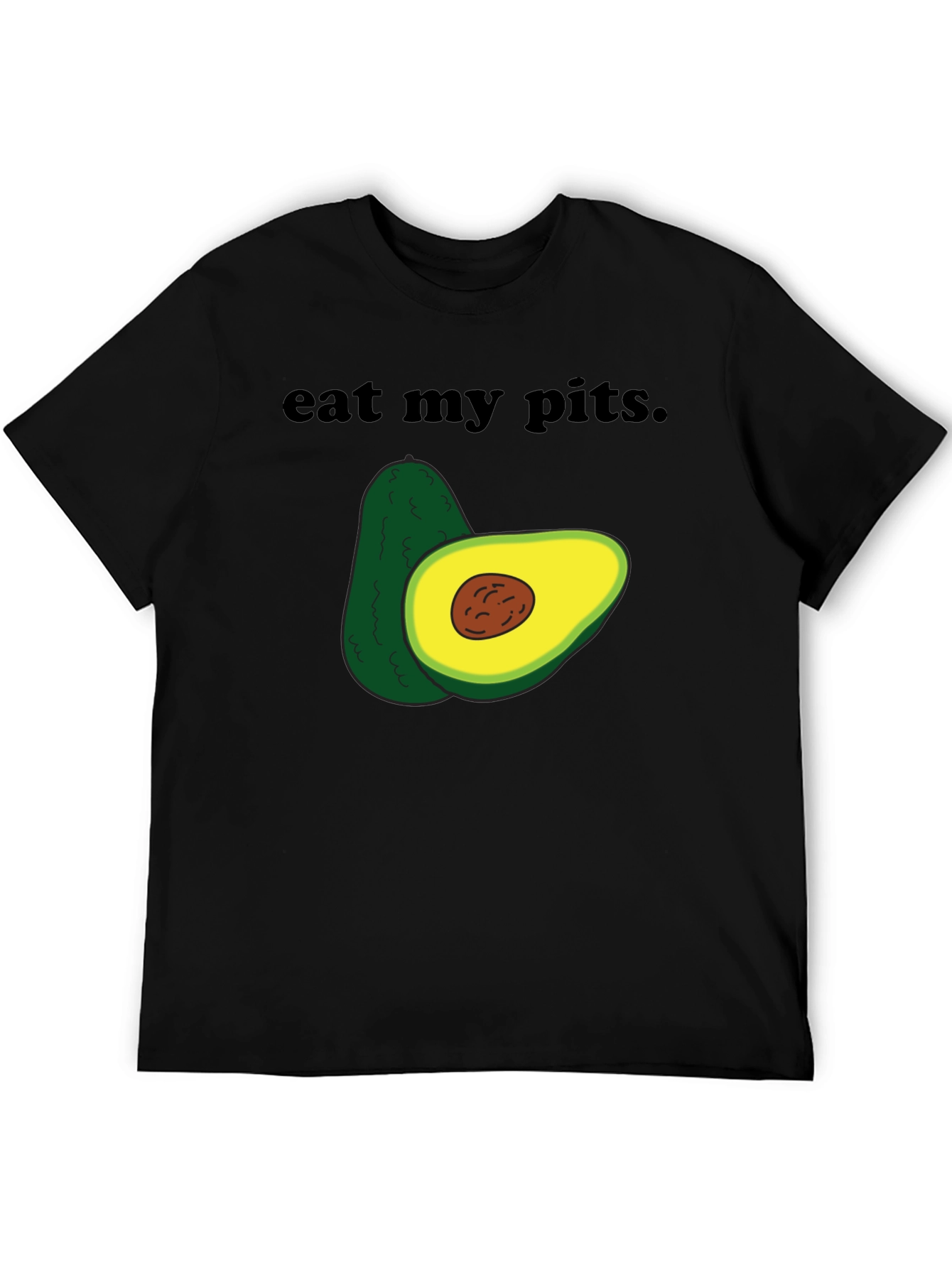 Eat My Pits Avocado Humor Graphic Tee - Black