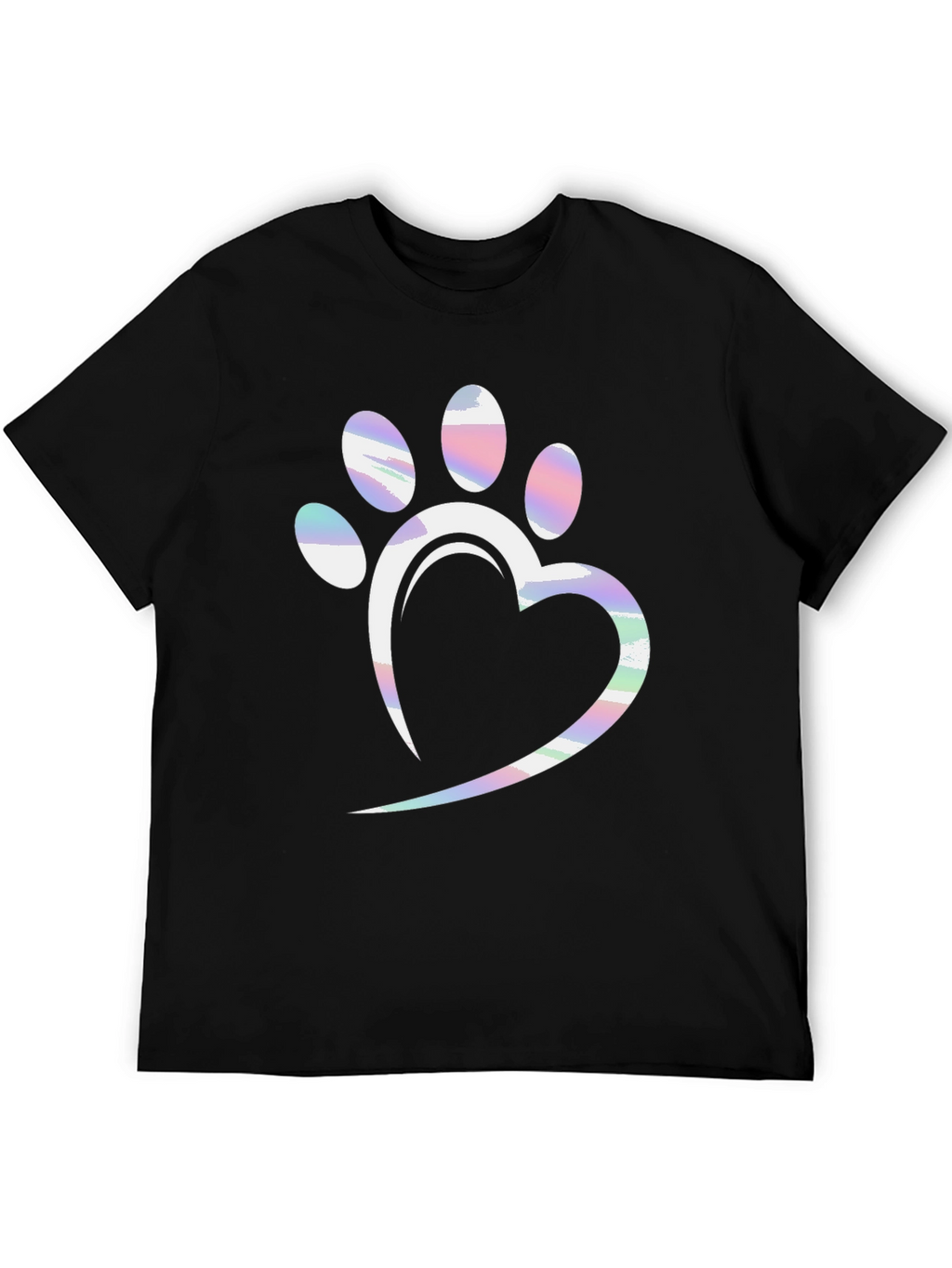 Dog Paw Heart T-Shirt - Black Graphic Tee