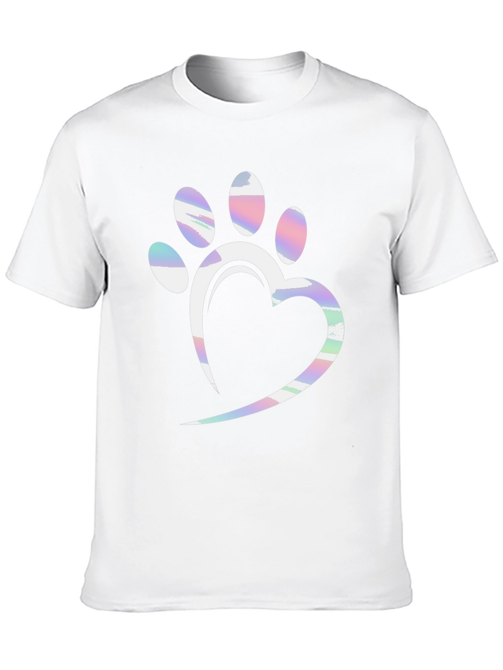 Dog Paw Heart T-Shirt - Black Graphic Tee