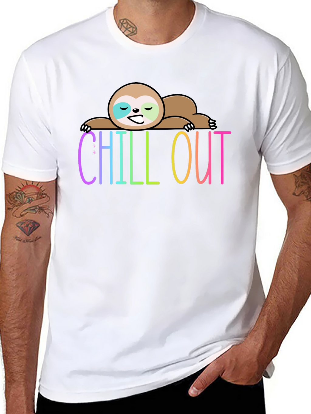 Chill Out Sloth Graphic Tee - Relaxed Fit