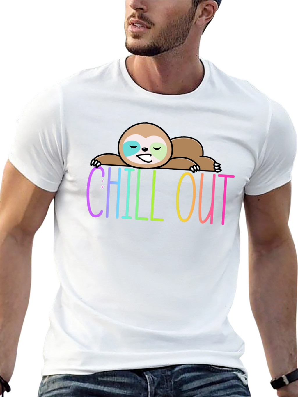 Chill Out Sloth Graphic Tee - Relaxed Fit