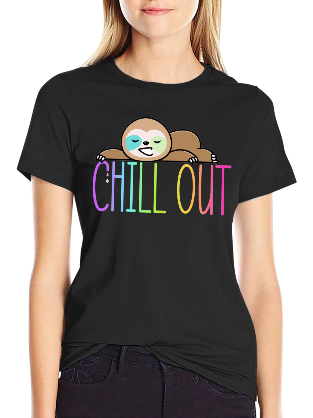 Chill Out Sloth Graphic Tee - Relaxed Fit