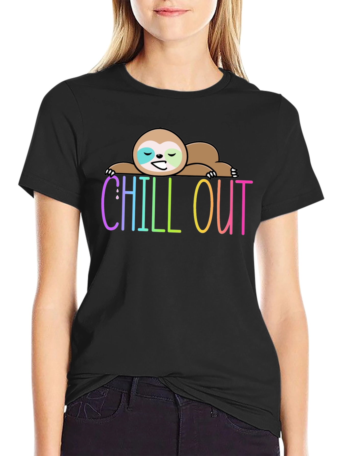 Chill Out Sloth Graphic Tee - Relaxed Fit