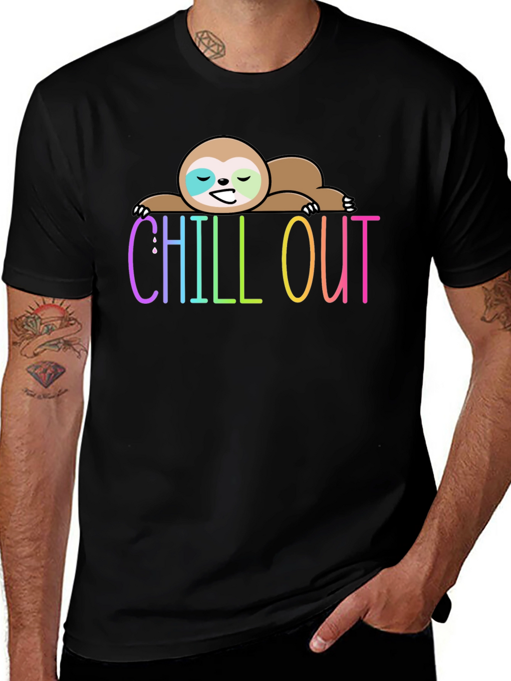Chill Out Sloth Graphic Tee - Relaxed Fit