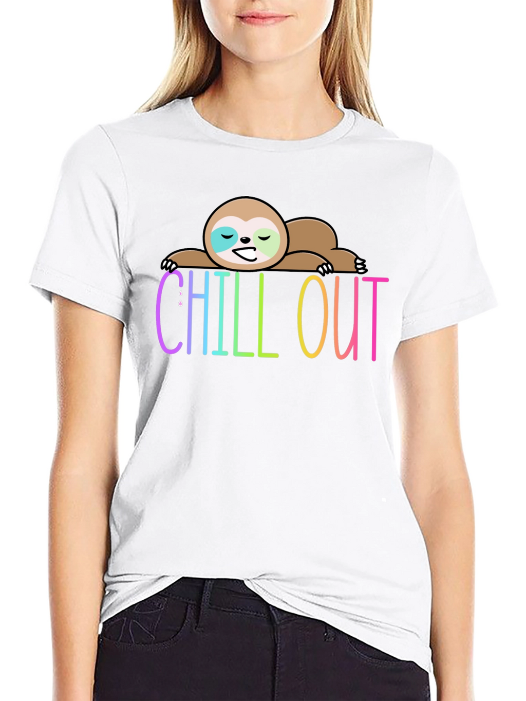 Chill Out Sloth Graphic Tee - Relaxed Fit