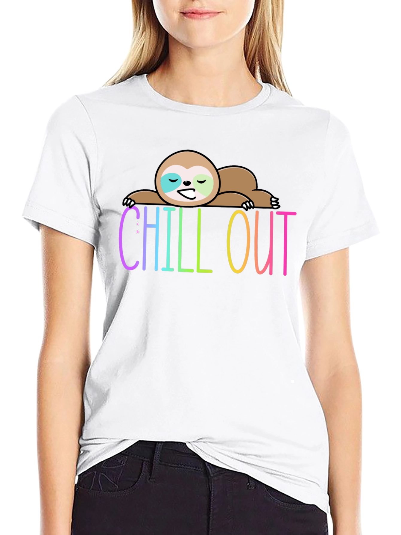 Chill Out Sloth Graphic Tee - Relaxed Fit