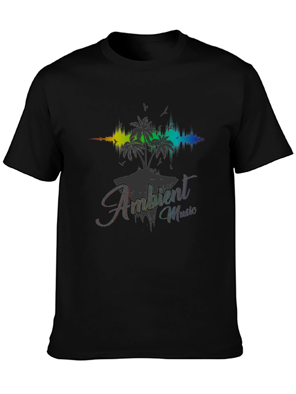 Ambient Music Black T-Shirt - Island Vibes