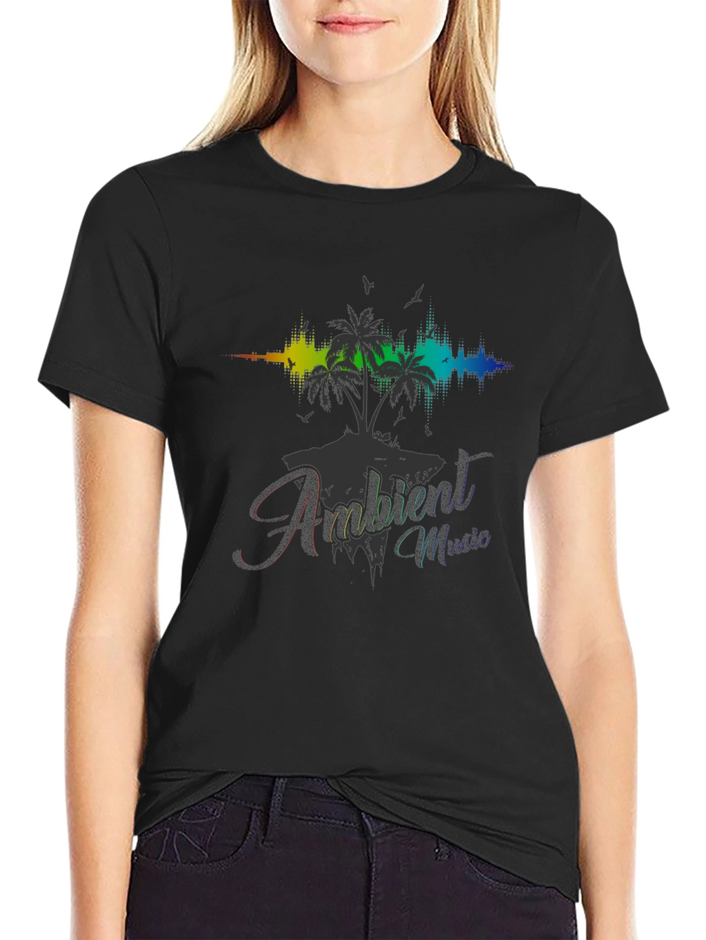 Ambient Music Black T-Shirt - Island Vibes