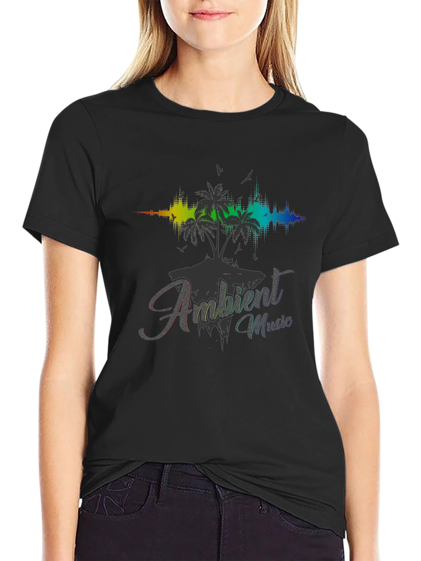 Ambient Music Black T-Shirt - Island Vibes