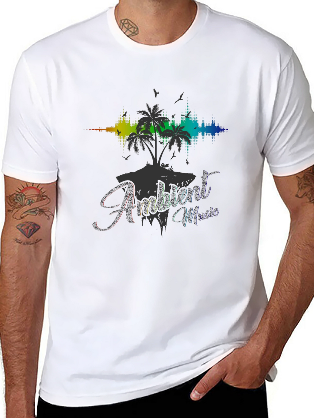 Ambient Music Black T-Shirt - Island Vibes