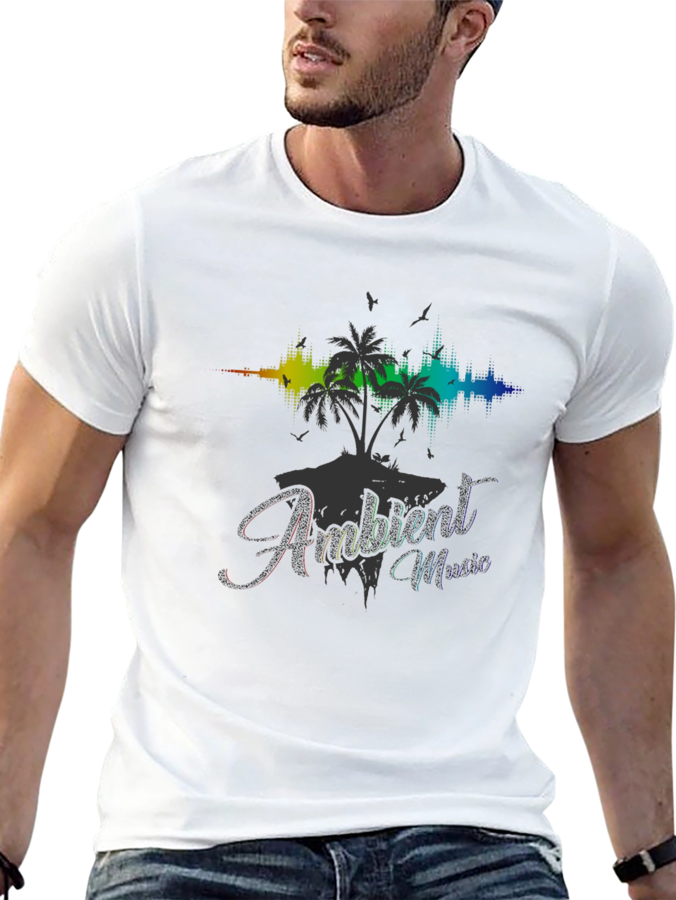 Ambient Music Black T-Shirt - Island Vibes