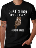 Just A Boy Who Loves Boreal Owls T-Shirt